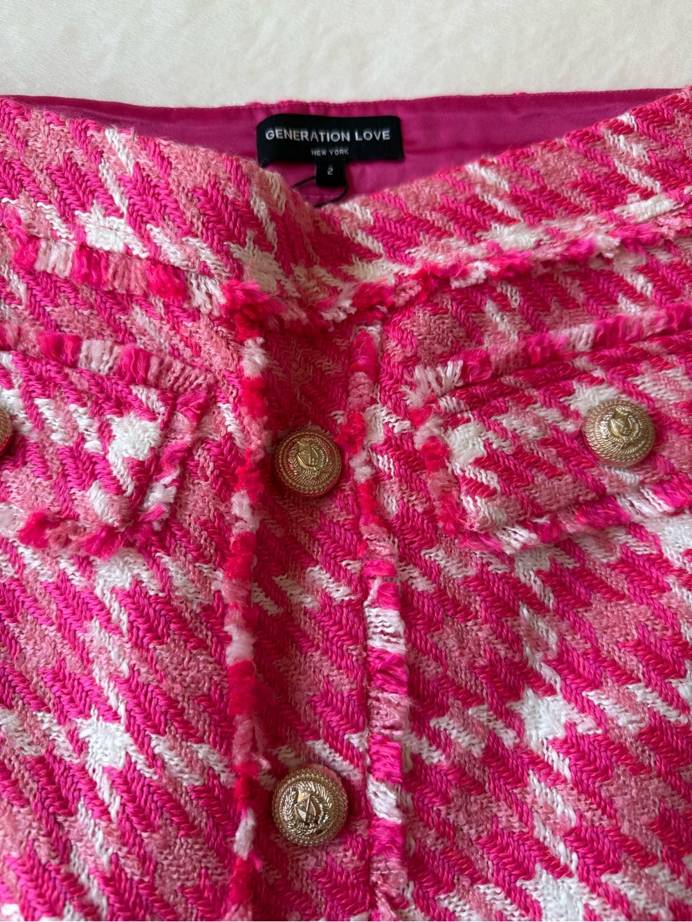 Pink Tweed Jacket and Skirt Set - Picture 6 of 7